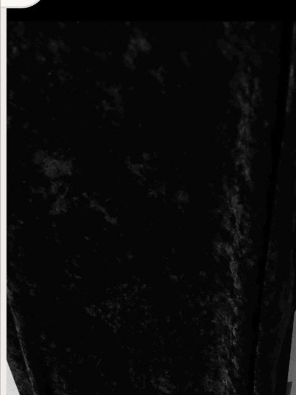 Crushed Velvet Black One Way Stretch Fabric 22”x62”